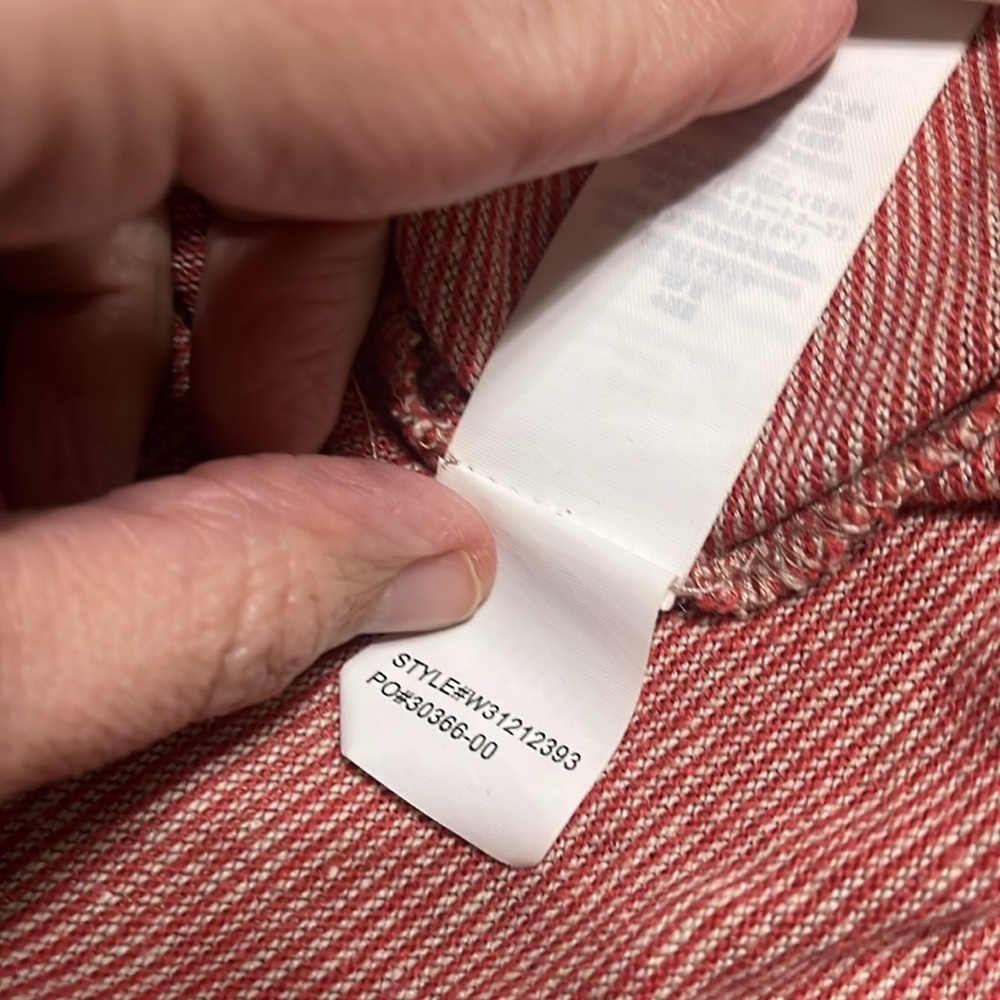 - Prana Red Striped Hemp One Pocket Shirt Dress - Picture 10 of 12